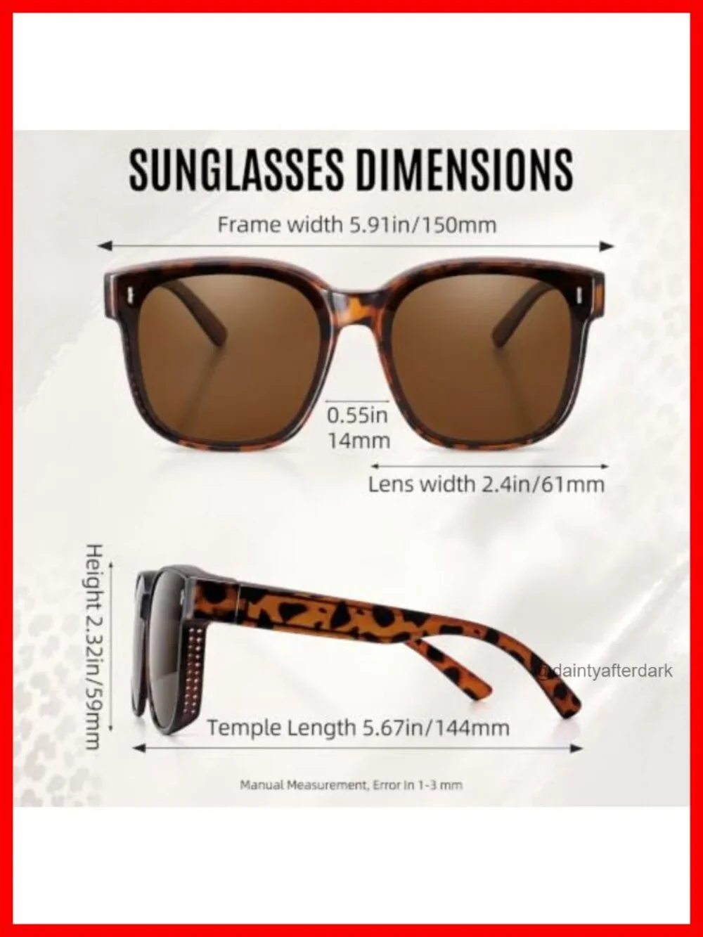 Oversized Polarized Fit Over Glasses for Women with UV400